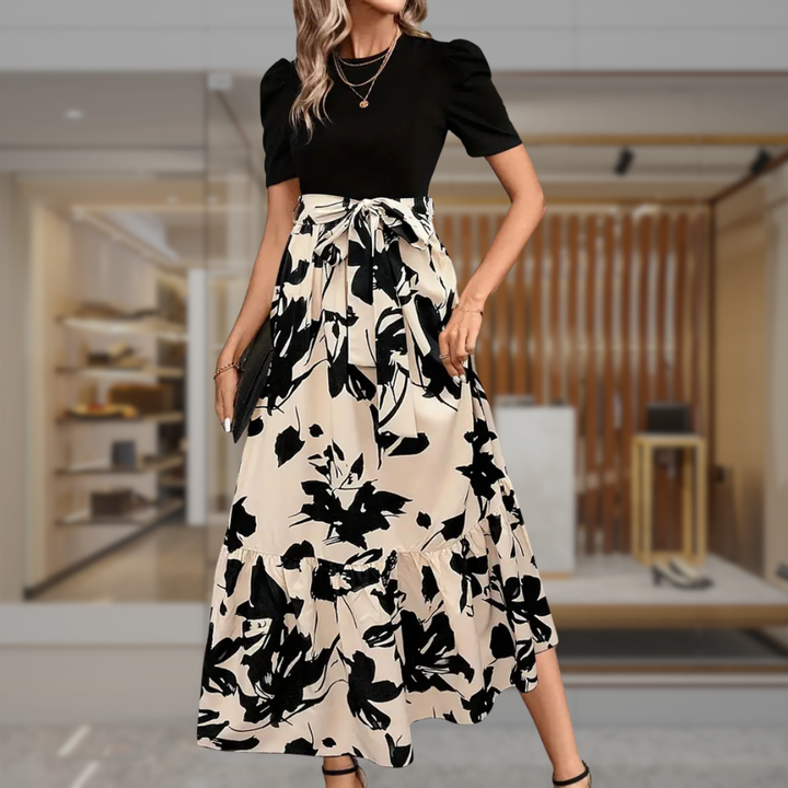 Women’s Floral Puff Sleeve Midi Dress | Julie