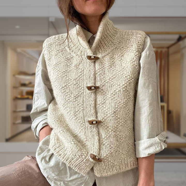 Women's Cable Knit Sweater Vest  | Shan