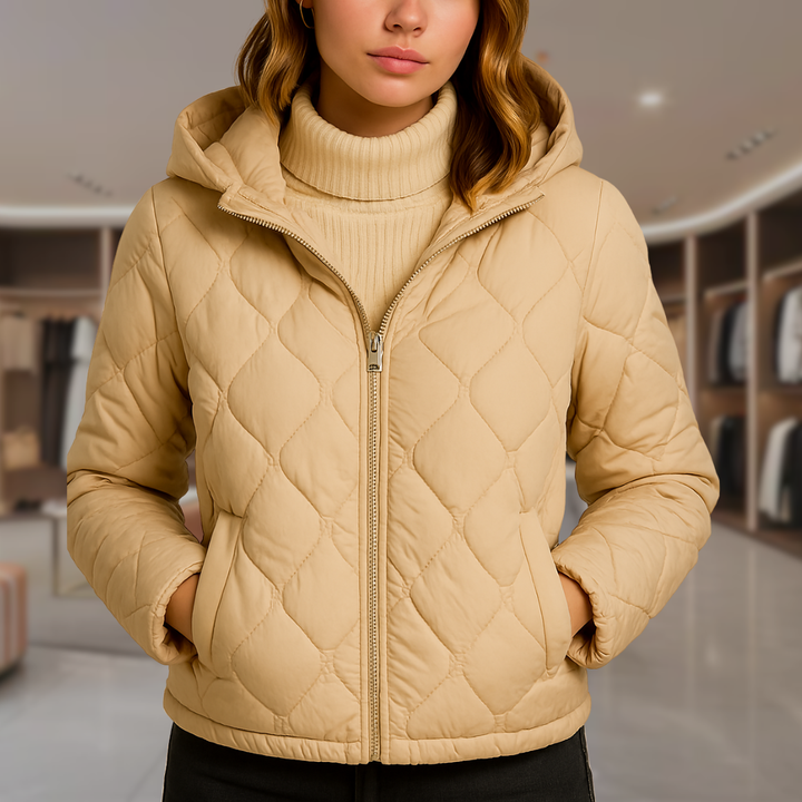 Women's Hooded Quilted Bomber Jackets | Athena