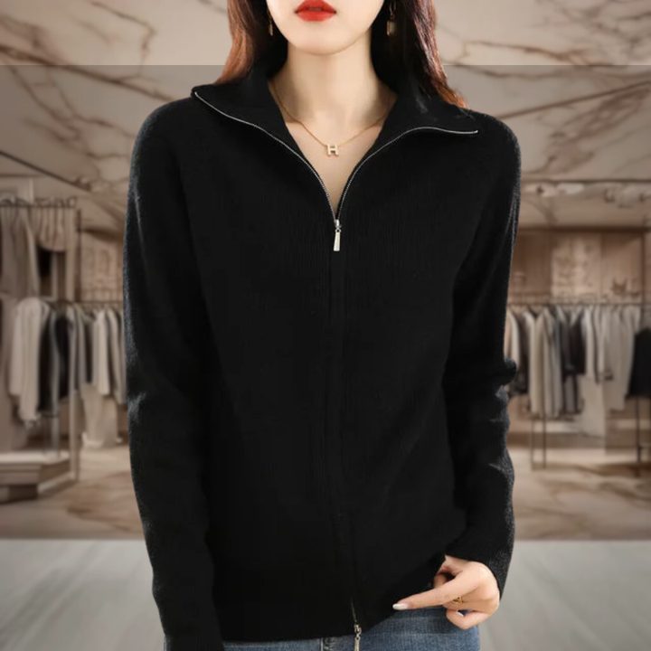 Women's Cashmere Quarter Zip Sweater | Liana