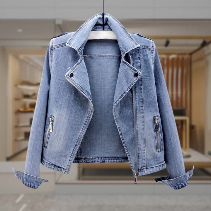 Women’s Denim Moto Biker Jacket | Riya