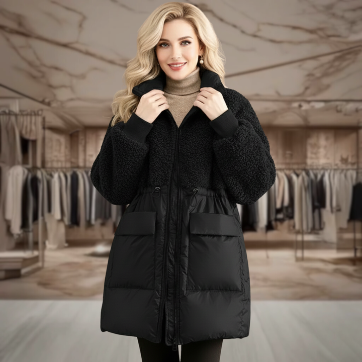 Women's Sherpa Puffer Coat Hooded | Pamela