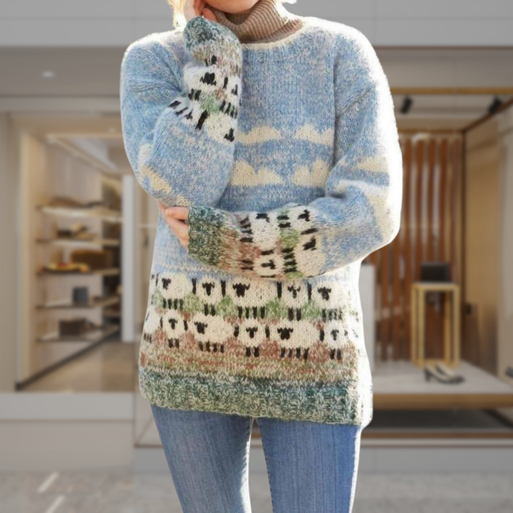Women’s Fair Isle Crewneck Pullover Sweater | Leah