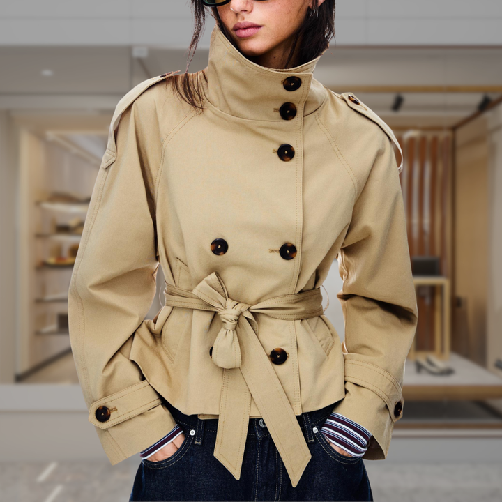 Women’s Double Breasted Trench Coat Jacket | Ciara