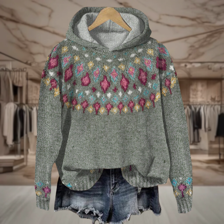 Women’s Fair Isle Sweater With Hood | Jane