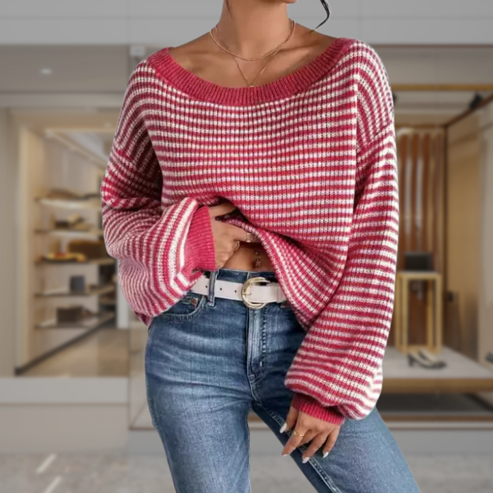 Women's Oversized Striped Sweater | Ashly