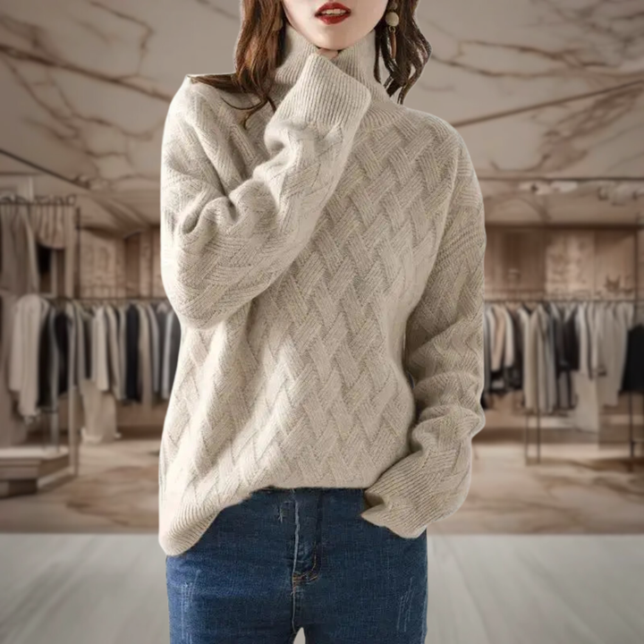 Women's Oversized Cashmere Turtleneck Sweater | Sylvia