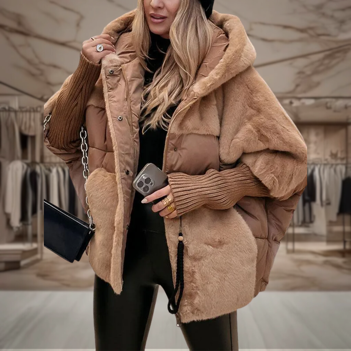 Women’s Faux Fur Puffer Jacket Hooded Winter Coat | Abbey