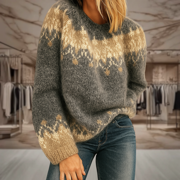 Women’s Fair Isle Pullover Sweater | Amira
