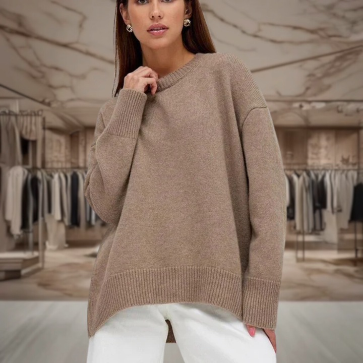 Women’s Oversized Crewneck Knit Sweater | Sariah