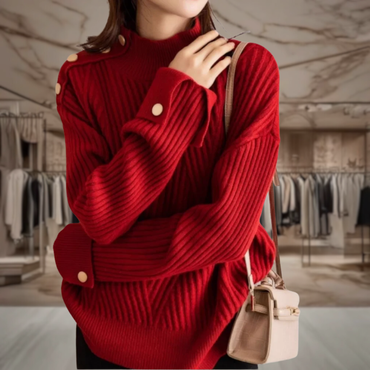 Women’s Mock Neck Pullover Sweater | Wendy