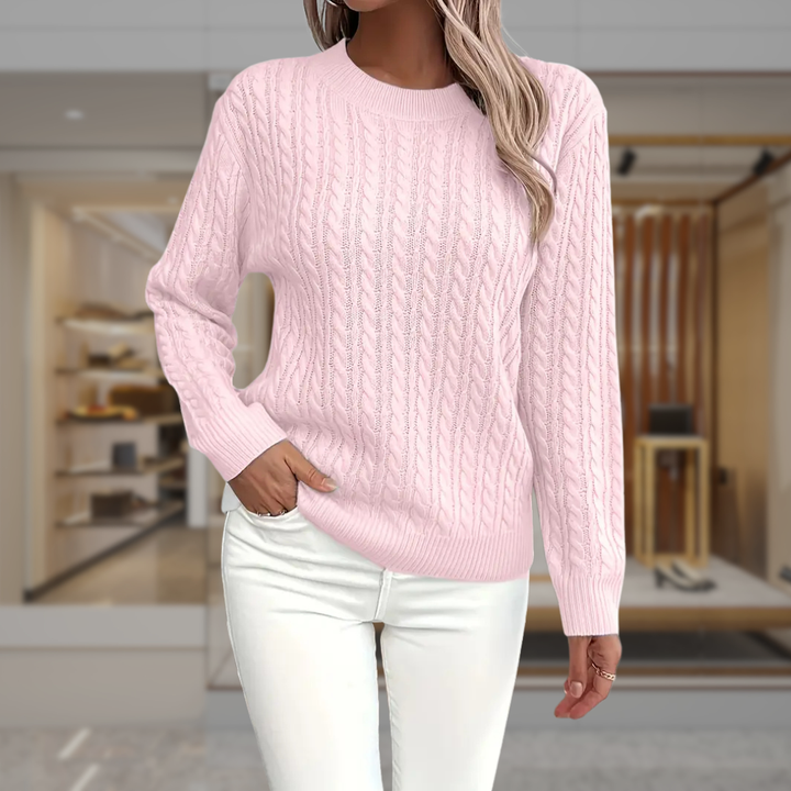Women’s Cable Knit Pullover Sweater | Alia
