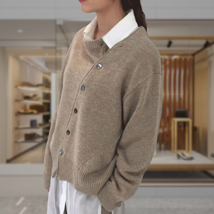 Women’s V Neck Knit Button Sweater | Rose