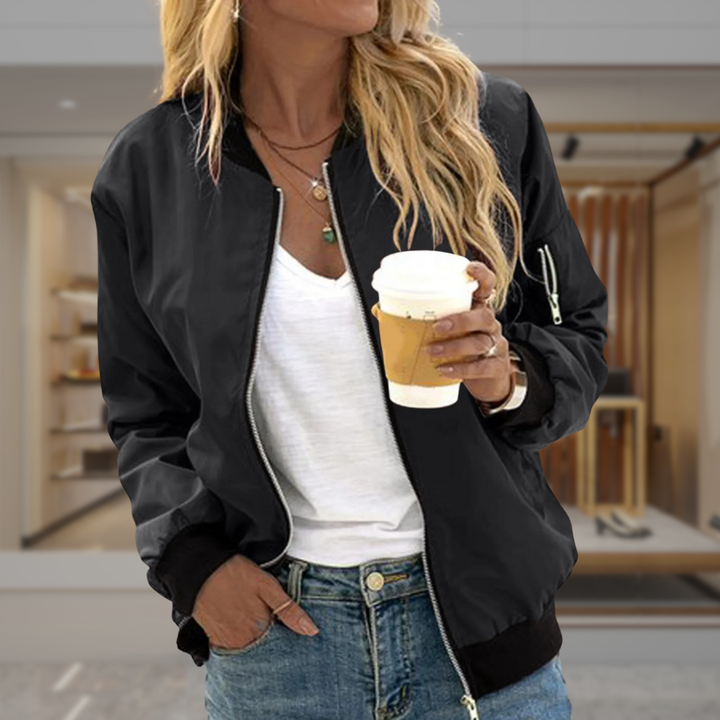 Women’s Zip Front Classic Bomber Jacket | Carla
