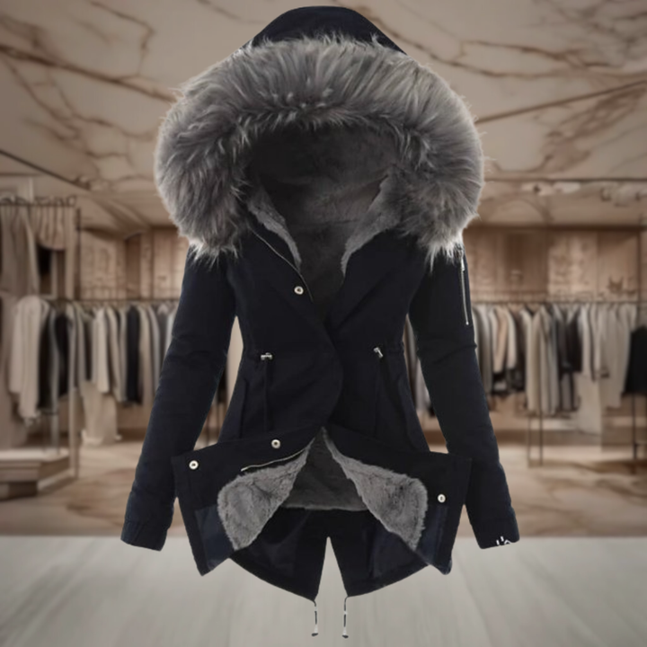 Women’s Hooded Fur Trim Parka Coat | Ally