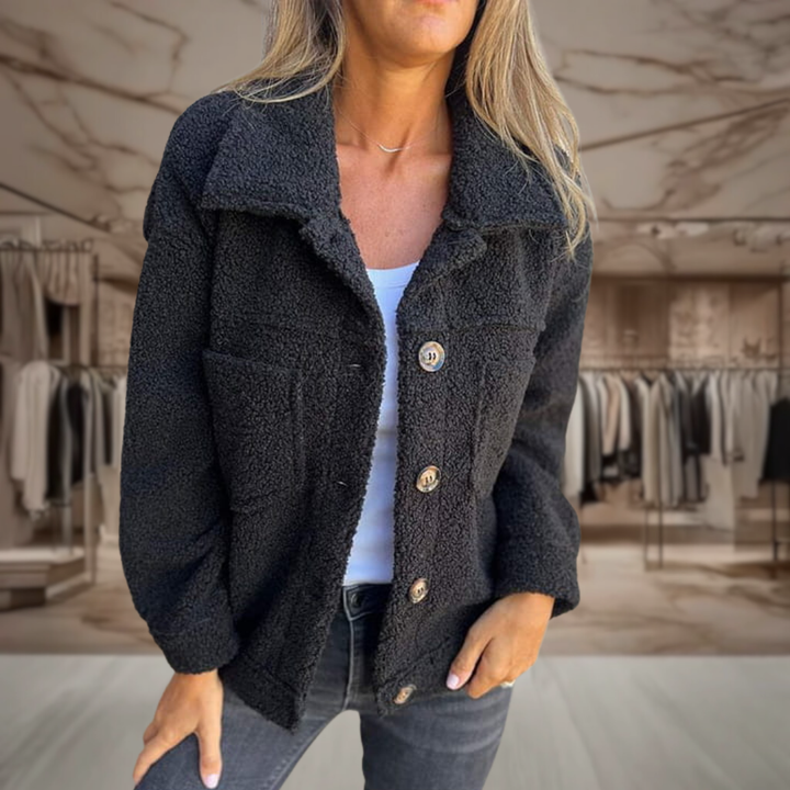 Women’s Button Front Teddy Jacket | Tara