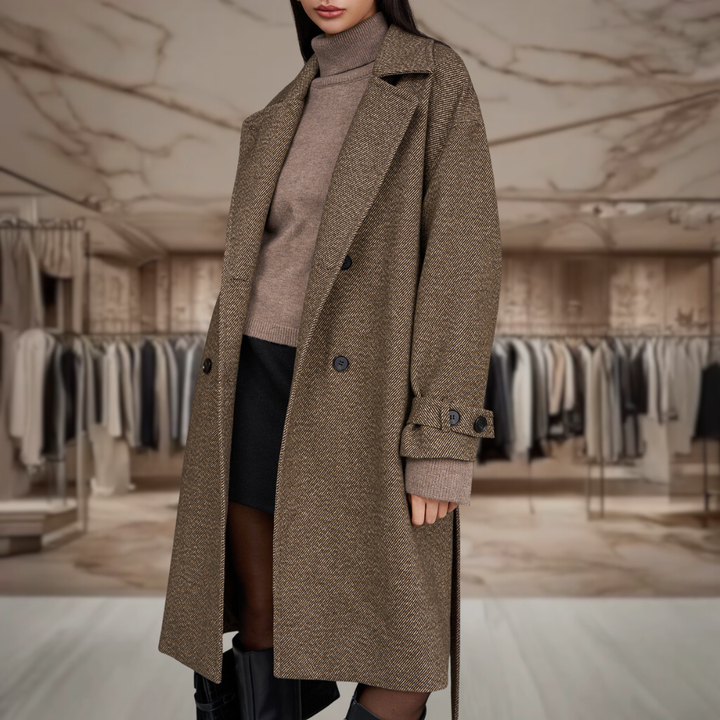 Women’s Double Breasted Wool Overcoat | Hazel