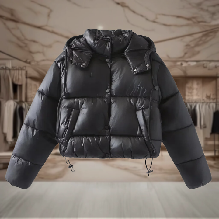 Women’s Cropped Puffer Jacket Insulated Winter Coat | Elle