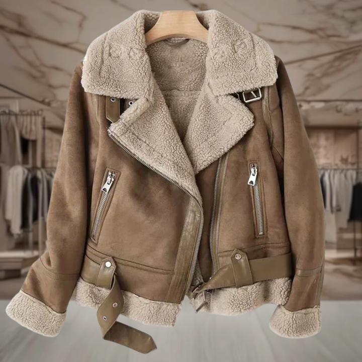 Women's Shearling Suede Moto Jacket | Chanel