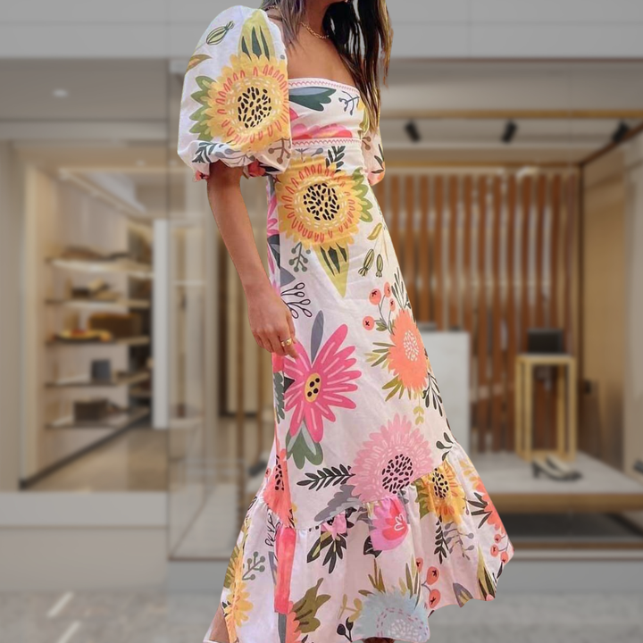 Women’s Floral Puff Sleeve Maxi Dress | Sidney