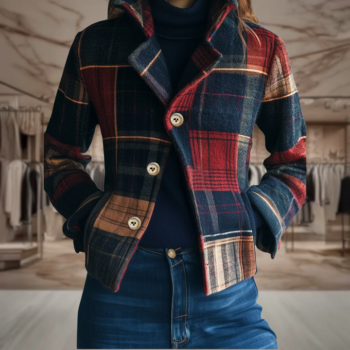 Women’s Plaid Button Front Jacket | Kiera