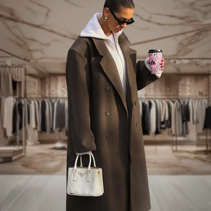 Women’s Double Breasted Wool Overcoat | Brooke