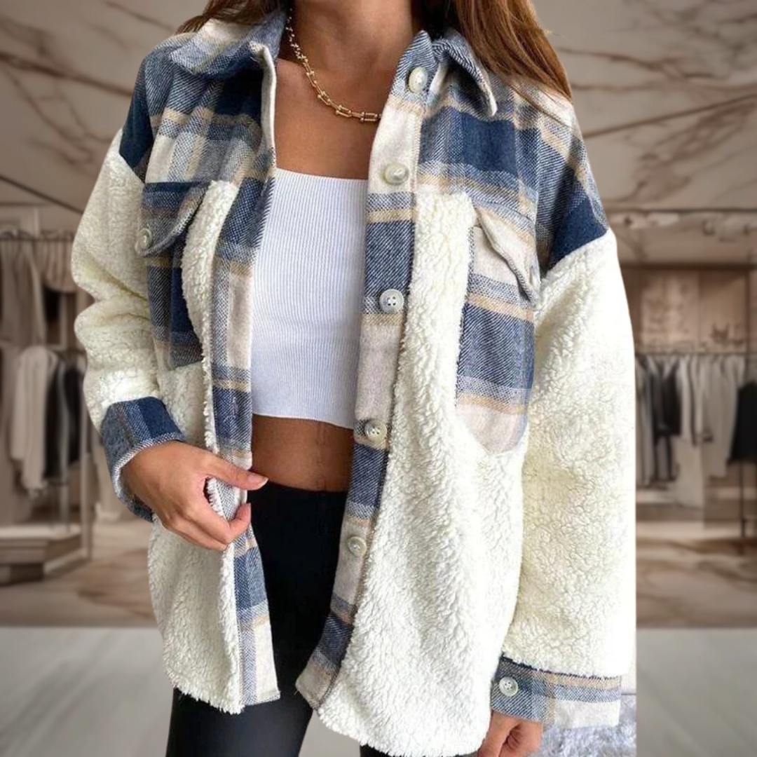 Women's Oversized Plaid Sherpa Shacket | Ann