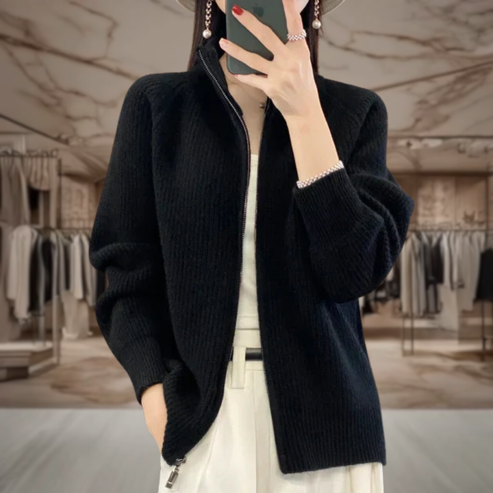 Women’s Zip Front Textured Jacket | Dalia