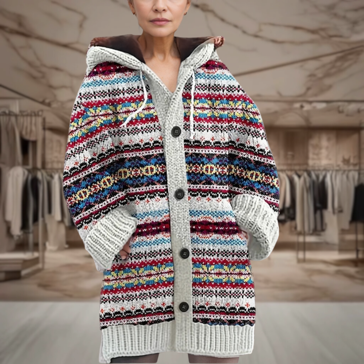 Women's Fair Isle Sweater Hoodie | Marie