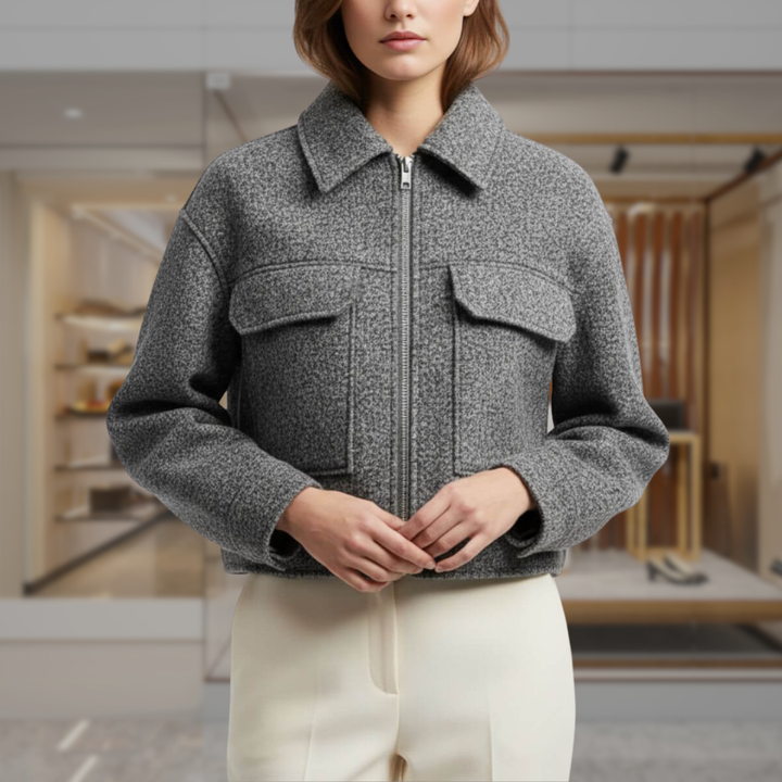 Women’s Suede Cropped Biker Jacket | Clara