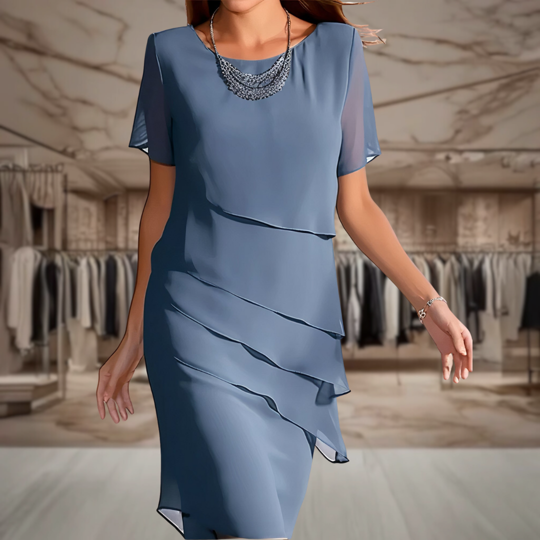 Women's Chiffon Cocktail Midi Dress | Averi