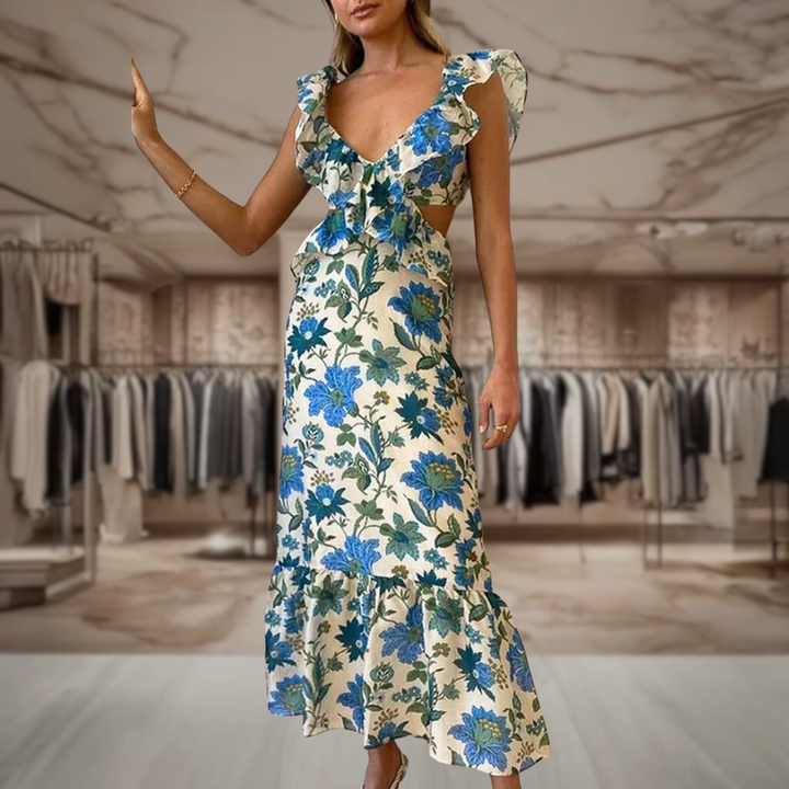 Women’s Floral Chiffon Maxi Dress | Angel