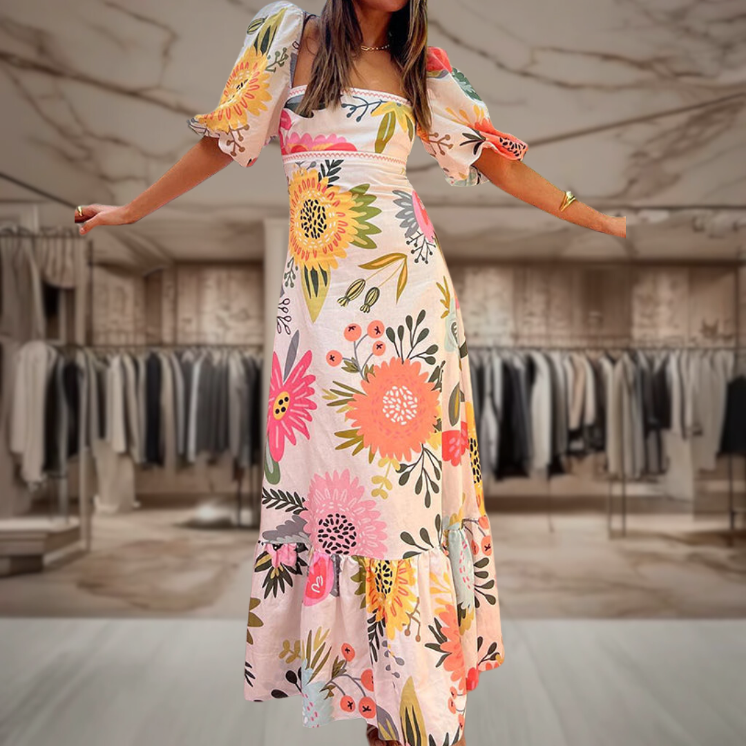 Women’s Floral Puff Sleeve Maxi Dress | Sidney