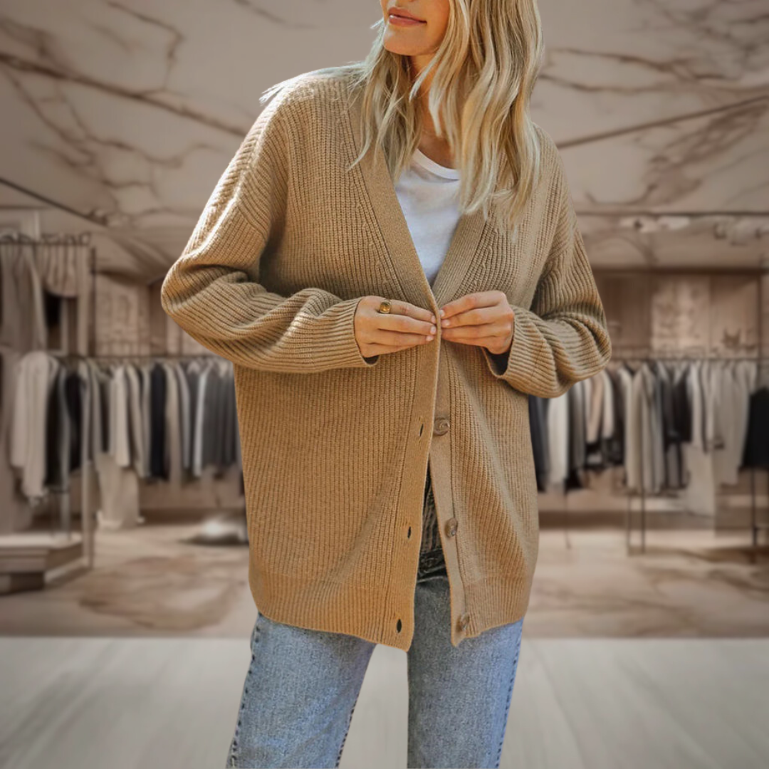 Women's Oversized Chunky Knit Cardigan Sweater | Ansley