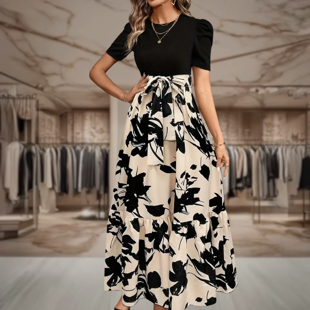 Women’s Floral Puff Sleeve Midi Dress | Julie