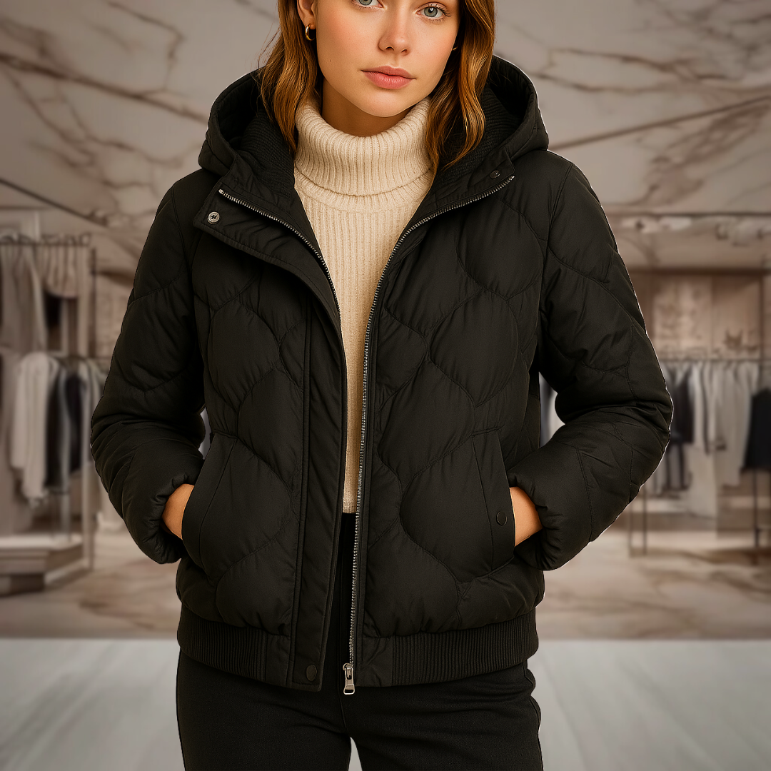 Women's Hooded Quilted Bomber Jackets | Athena