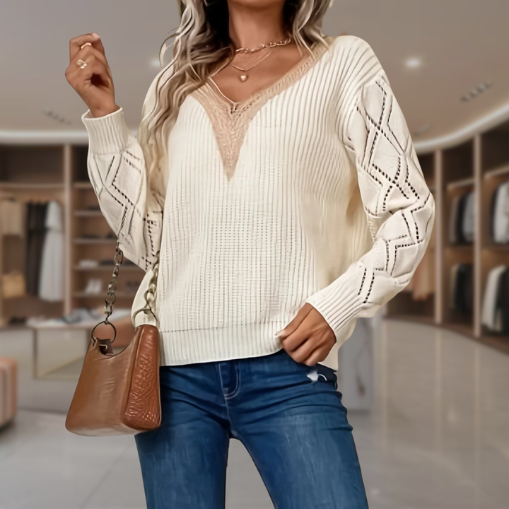 Women’s V Neck Pullover Sweater | Skyler