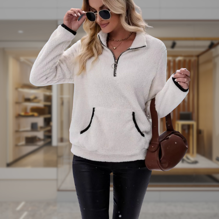Women’s Quarter Zip Pullover Sweater | Sasha