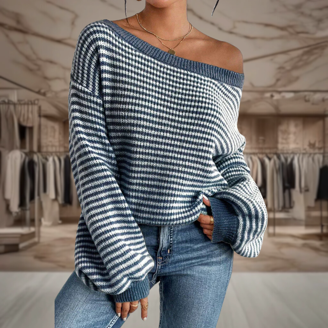 Women's Oversized Striped Sweater | Ashly