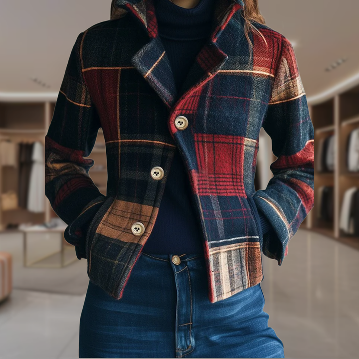 Women’s Plaid Button Front Jacket | Kiera