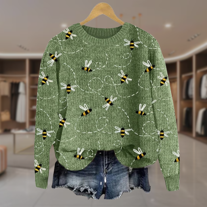 Women's Graphic Crewneck Knit Sweater | Brylee