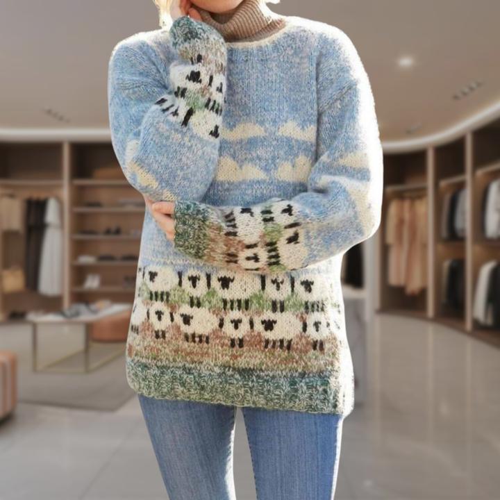 Women’s Fair Isle Crewneck Pullover Sweater | Leah
