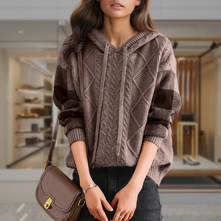 Women’s Cable Knit Hoodie Sweater | Sofia