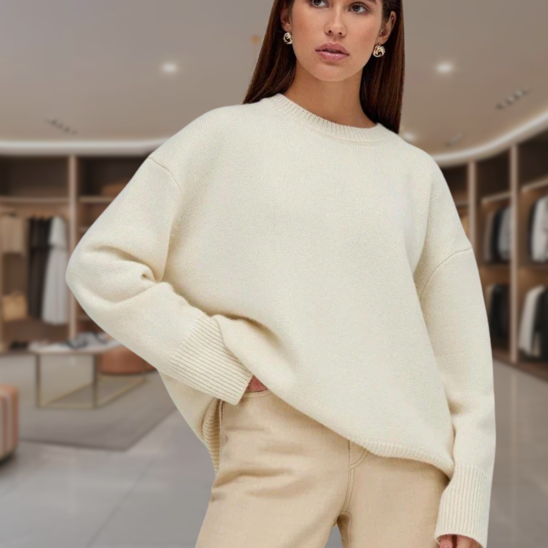 Women’s Oversized Crewneck Knit Sweater | Sariah