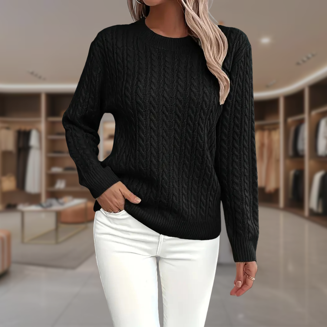 Women’s Cable Knit Pullover Sweater | Alia