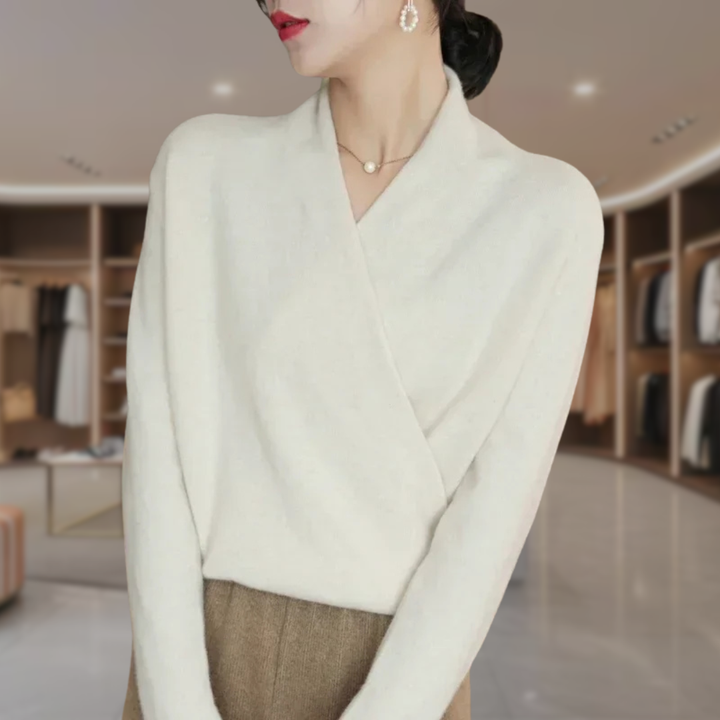 Women’s Wrap V Neck Pullover Sweater | Alice