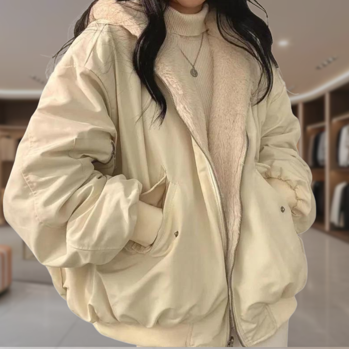 Women’s Oversized Sherpa Lined Bomber Jacket | Jaslyn