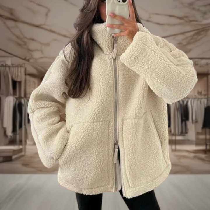 Women’s Oversized Sherpa Jacket Cozy Zip Up | Andrea