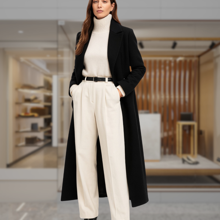 Women's Double Breasted Wool Overcoat | Nadia