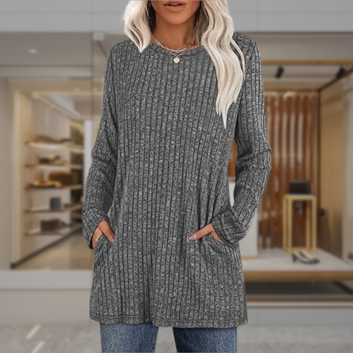 Women's Oversized Cable Knit Crewneck Sweater  | Alivia